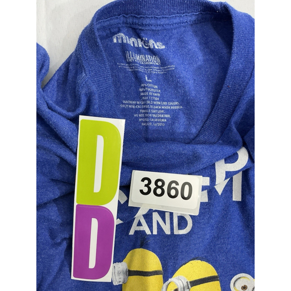 Kids Minions Illumination Large Blue Short Sleeve T Shirt With Graphic - Picture 3 of 8